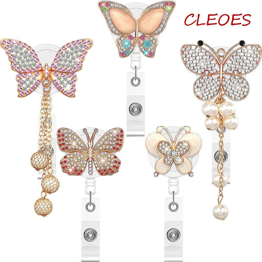 Kẹp Giữ Thẻ Tên / Thẻ Đeo Ngực Họa Tiết Chú Voi Dễ Thương Có Thể Thu Gọn Tiện Dụng Cho Nhân Viên Văn Phòng