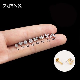 7uanX 1 Khuyên Tai / Môi / Môi Bằng Thép Titan G23 Không Gây Dị Ứng 16Gauge