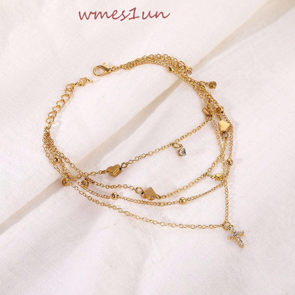 Lắc Chân Nhiều Lớp Họa Tiết Hoa Và Bướm Phong Cách Bohemia Dễ Thương WMES15H