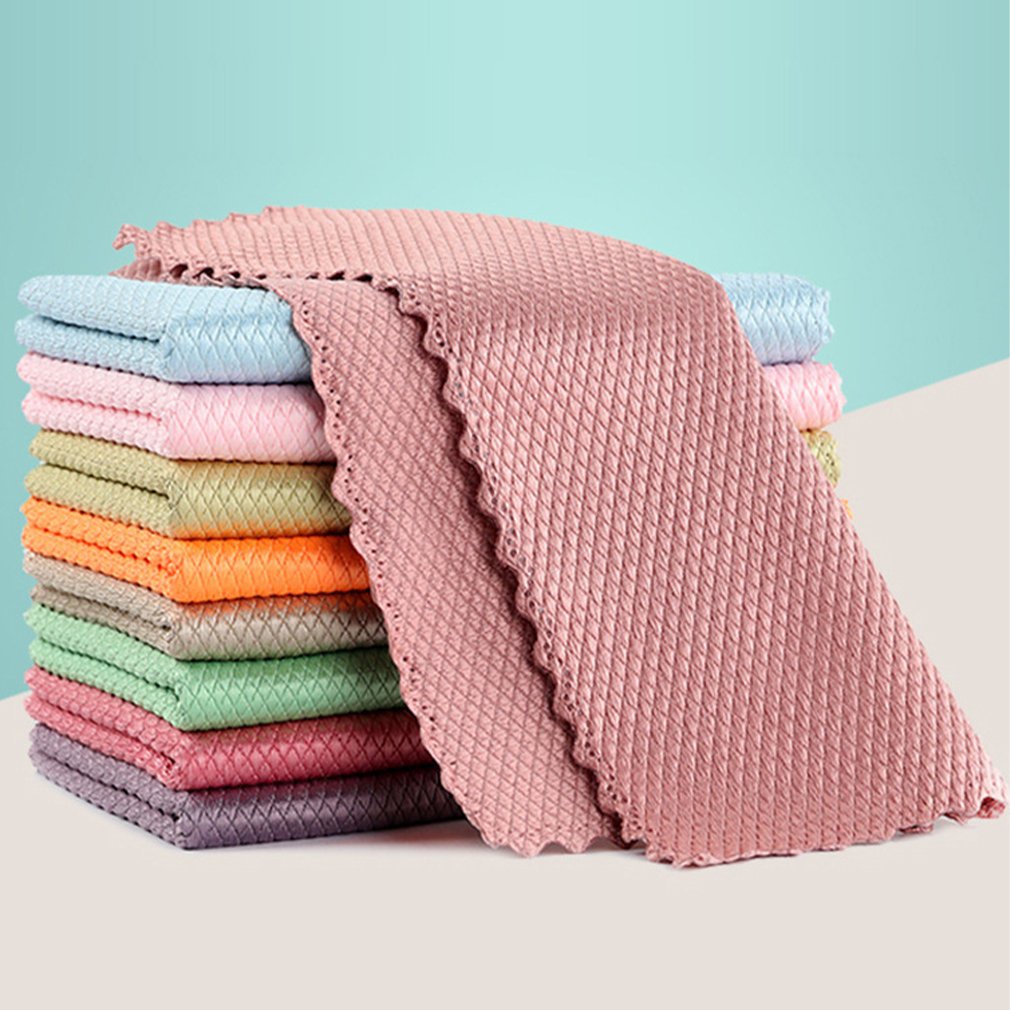 =Christmas=10pcs Fish Scale Wipe Cloth Wavy Hemming Double Sided Concave Convex Texture