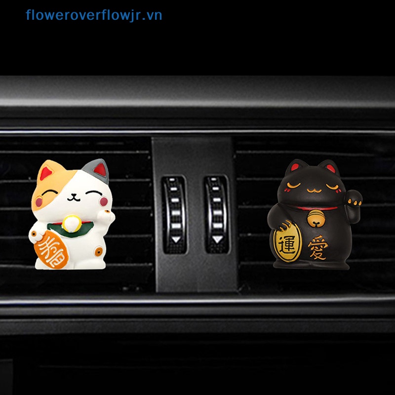 Mèo May Mắn Khuếch Tán Hương Thơm Gắn Điều Hòa Xe Hơi Bằng Nhựa Resin Nghệ Thuật