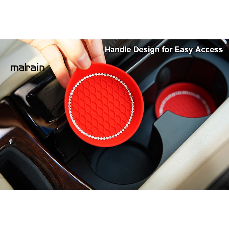 Bộ 4 Đế Lót Ly Đính Đá Nhiều Màu Sắc Trang Trí Cho Xe Hơi