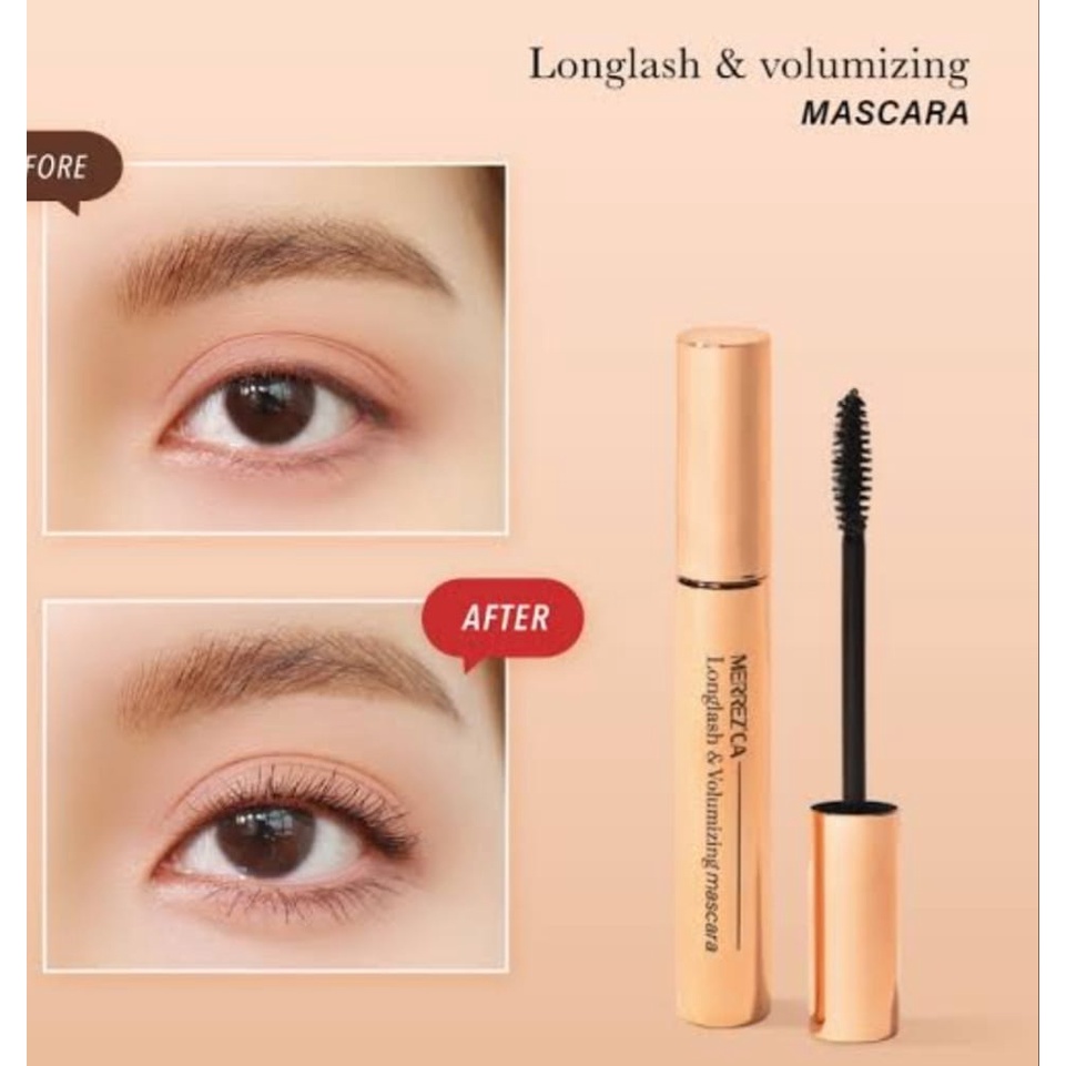 Mascara & Bút kẻ mắt Merrezca Longlash & Volumizing Mascara / Bút kẻ mắt siêu đen & lâu trôi Thái lan