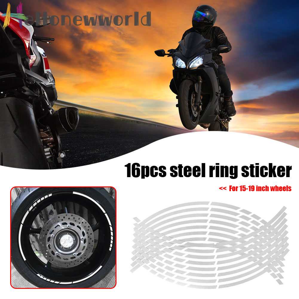 Set 16 Miếng Dán Phản Quang 18 inch Trang Trí Vành Bánh Xe Hơi / Mô Tô