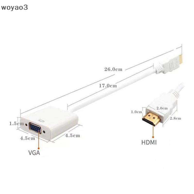 Cáp ChuyểN ĐổI woyao3 HDMI Sang VGA Kỹ ThuậT Số Sang Ana Cho PS4 / PC / TV