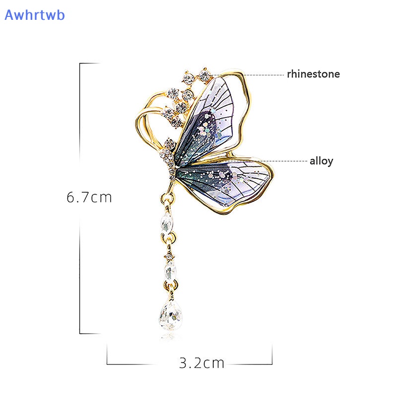Trâm Cài Áo Hình Bướm Đính Đá Tua Rua Dễ Phối Đồ Thời Trang Mới