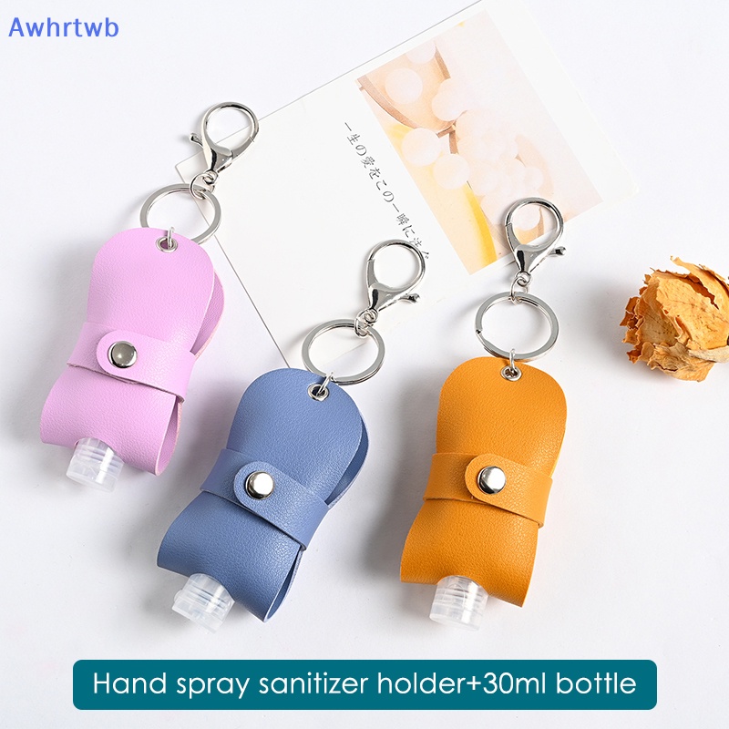 Awhrtwb Mới Móc Khóa Chai Nước Rửa Tay Khử Trùng Bằng Da Có Thể Nạp Lại Cho Du Lịch