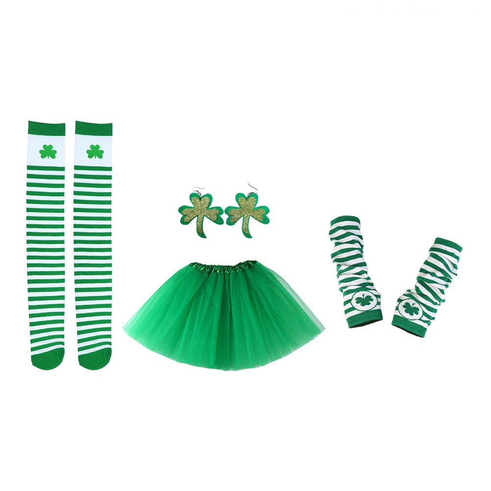 Bộ Áo Liền Quần Màu Xanh Lá Cây In Chữ Patrick Day Dễ Thương Cho Trẻ Sơ Sinh