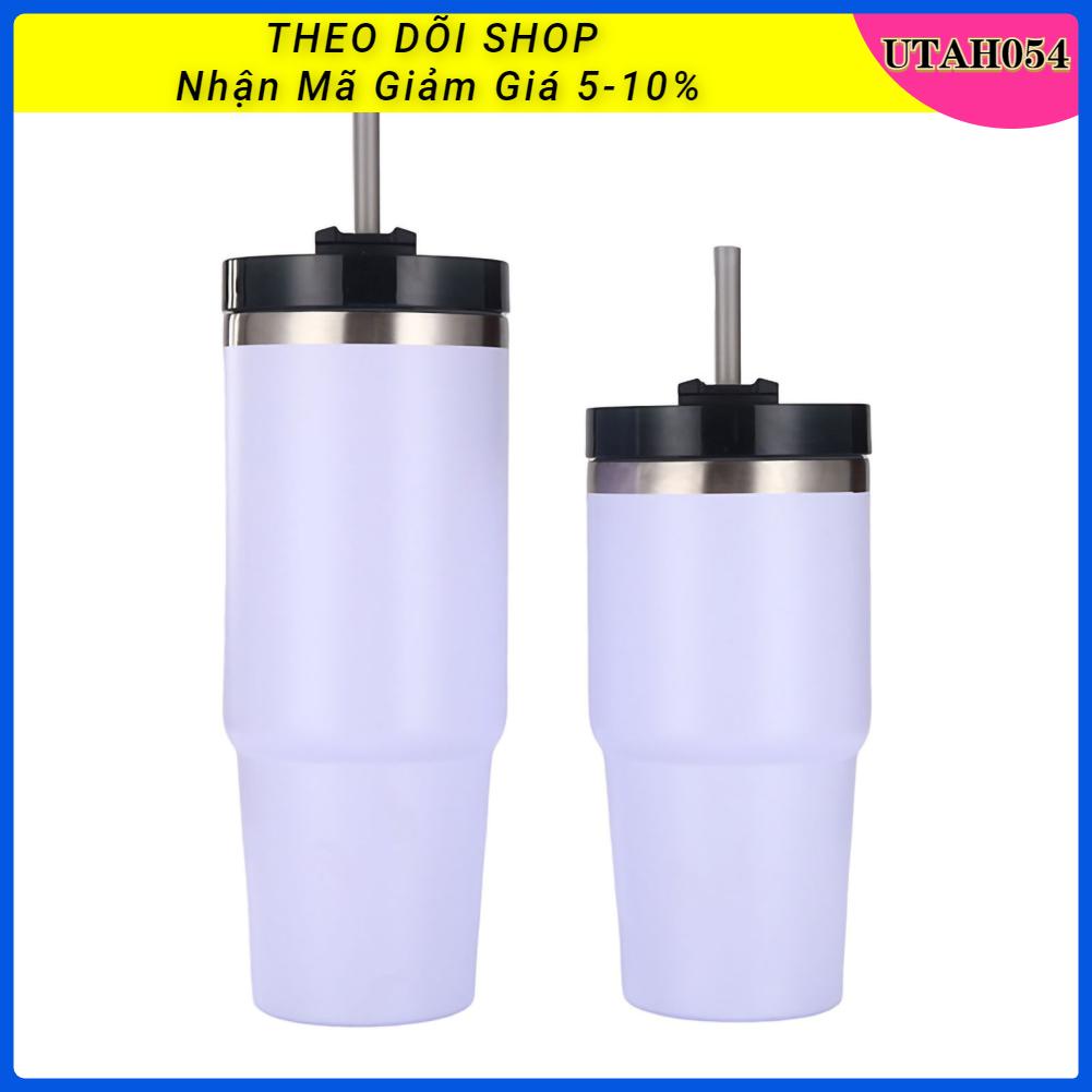 Utah054 Cốc Du Lịch Bằng Thép Không Gỉ Có Nắp Rơm Giữ Ấm Và Lạnh Cà Phê Cho Văn Phòng Tại Nhà