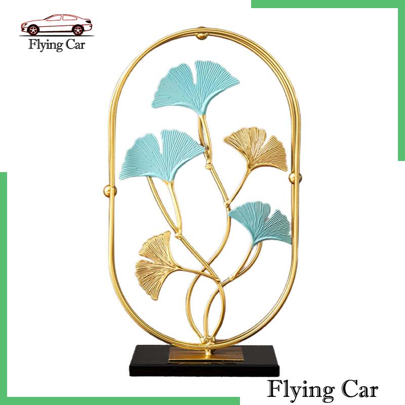 [Lzdjfmy2] Bức Tượng Lá Kim Loại Để Bàn Sưu Tầm Cho Quán Cà Phê Nhà Hàng