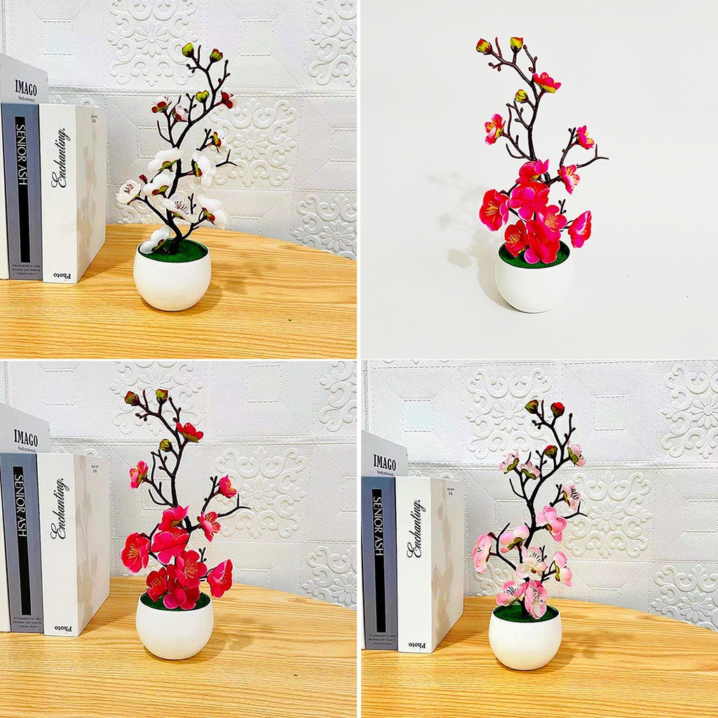Chậu Cây Bonsai Giả Trang Trí Văn Phòng / Trong Nhà / Ngoài Trời