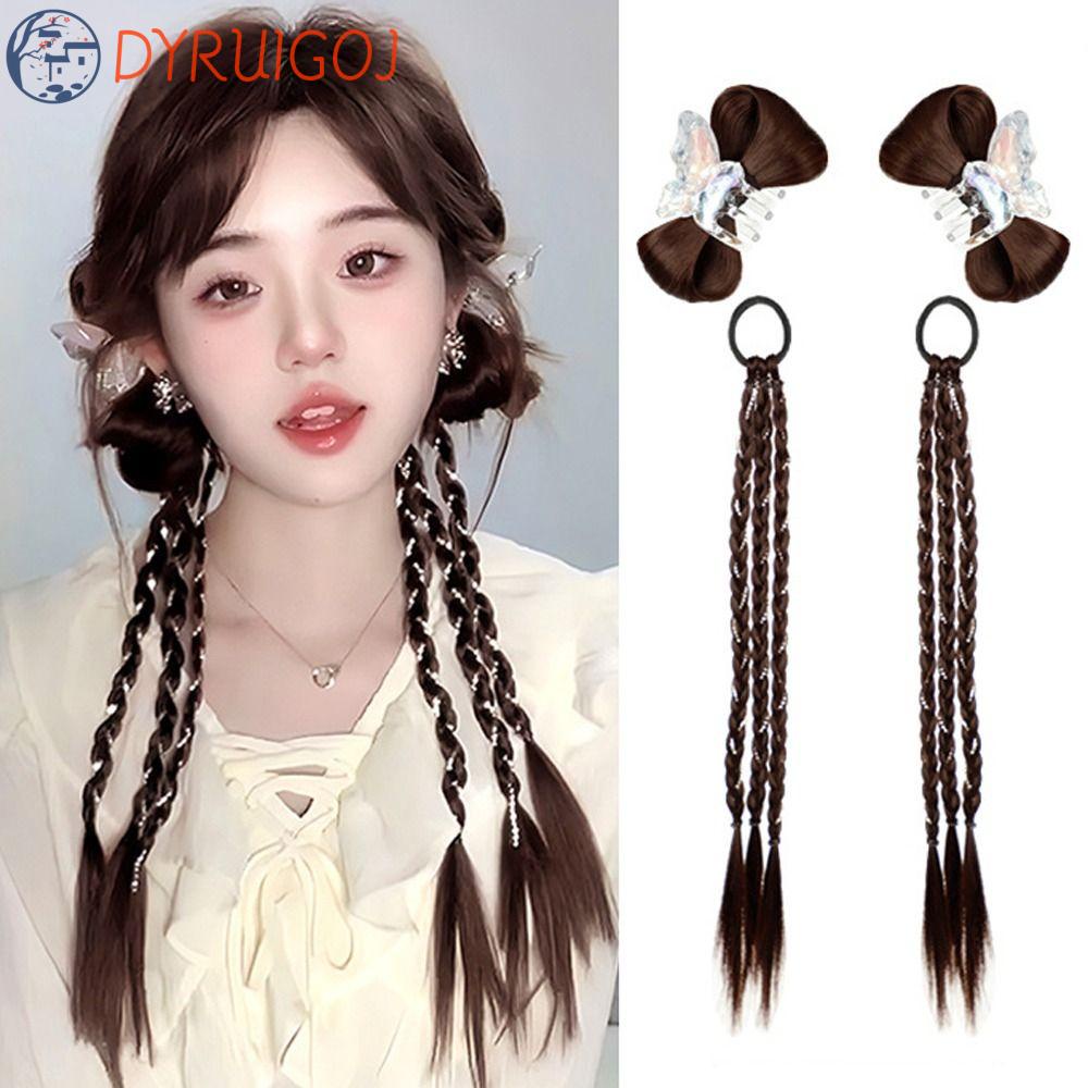 Dây Buộc Tóc Đuôi Ngựa Giả Bằng Sợi Tổng Hợp Co Giãn Chất Lượng Cao