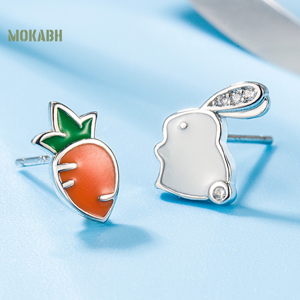 1 Đôi Khuyên Tai Hình Thỏ Và Cà Rốt Dễ Thương Dành Cho Nữ