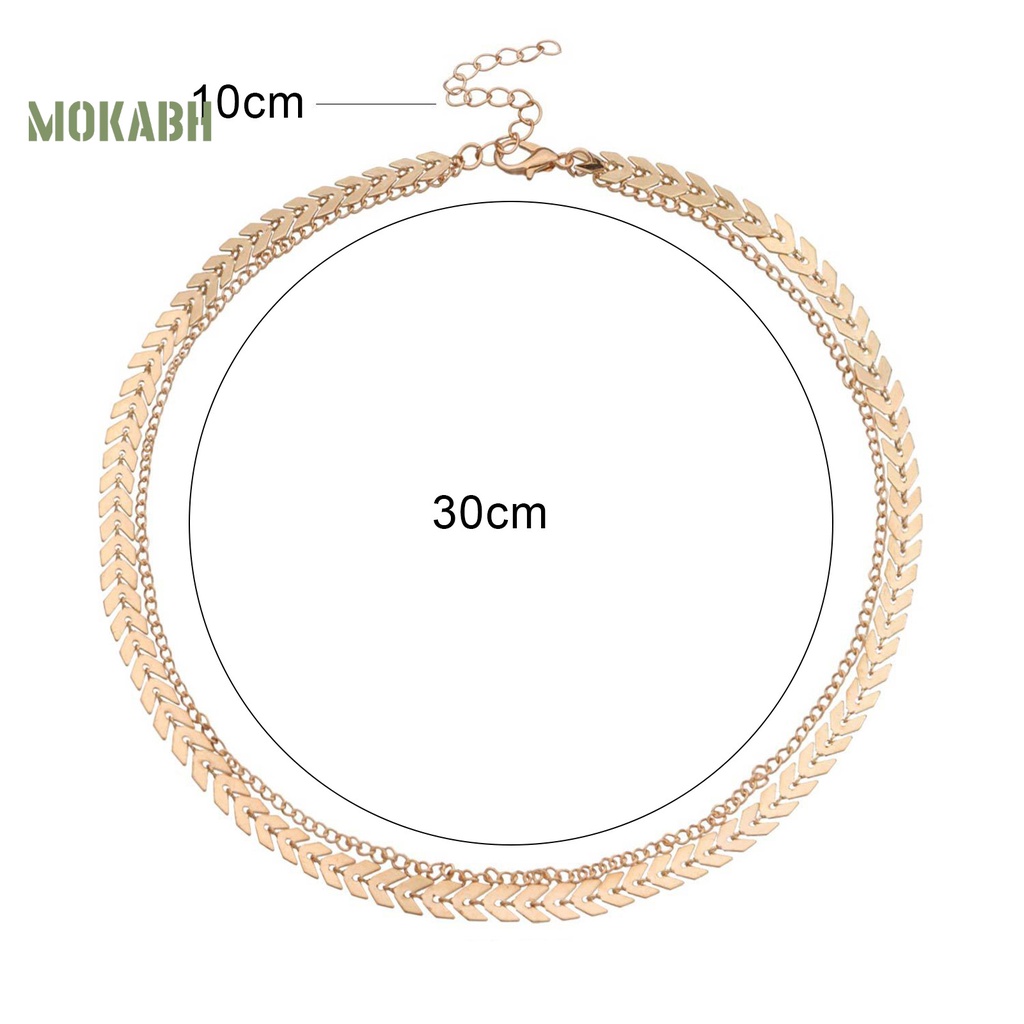 Vòng Cổ Choker Hai Lớp Hình Xương Cá Thời Trang Dành Cho Nữ