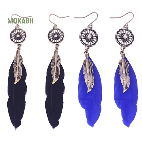 Bông Tai HợP Kim HìNh BáNh Xe ĐíNh Lông Vũ Xinh XắN