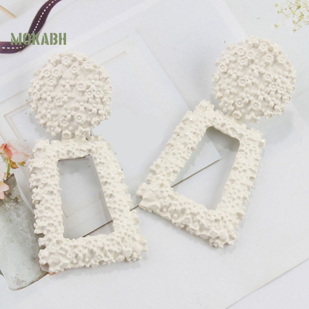 Bông Tai Hình Thang Dáng Dài Thiết Kế Đục Lỗ Thời Trang Sang Trọng Cho Nữ