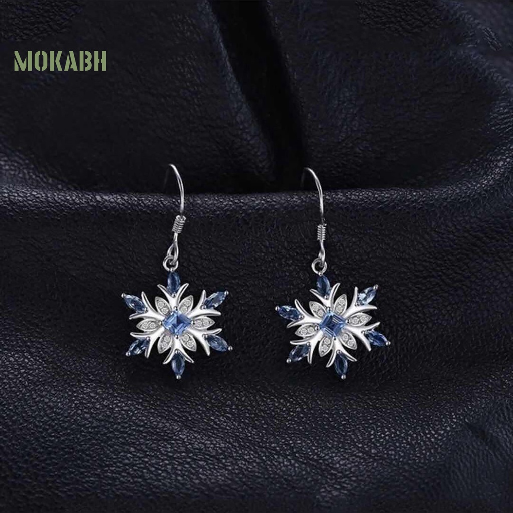 1 Đôi Bông Tai Móc Hình Bông Tuyết Nhẹ Nhàng Thanh Lịch Thời Trang Cho Nữ