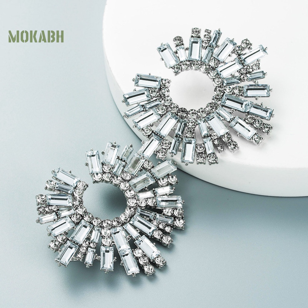 1 Đôi Bông Tai Hoa Hướng Dương Đính Đá Nhiều Màu Phong Cách Bohemian