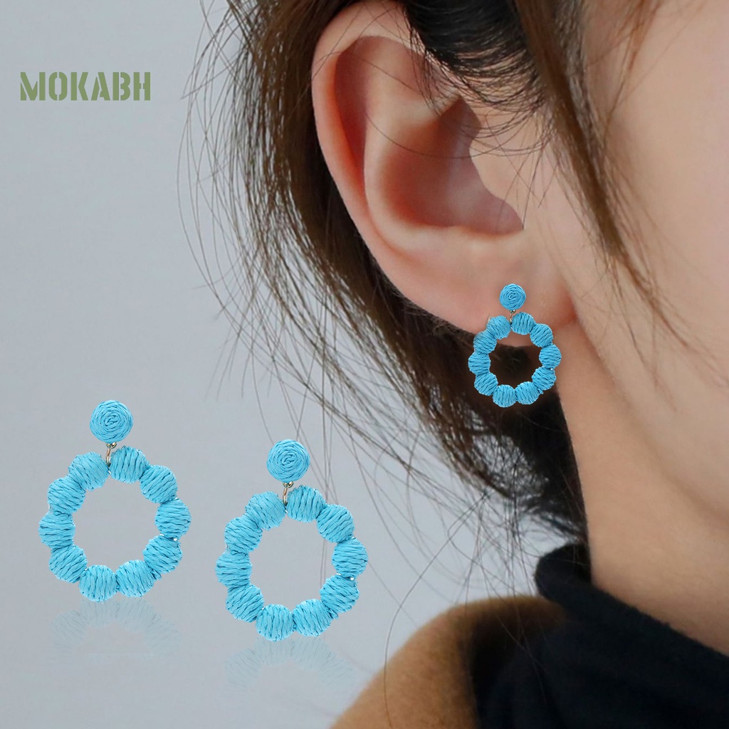 1 Đôi Bông Tai Hình Tròn Phong Cách Bohemian Dành Cho Nữ