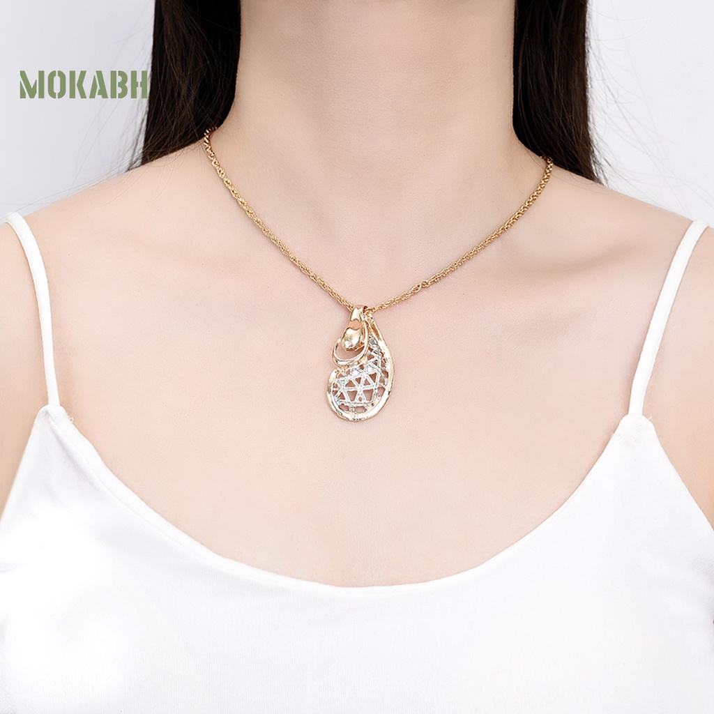 1 Set Vòng cổ Và Bông Tai Mạ Điện Thiết Kế Độc Đáo Thời Trang