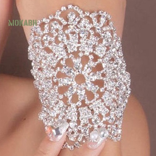 Vòng Đeo Tay Đính Đá Pha Lê Có Thể Điều Chỉnh Cho Cô Dâu