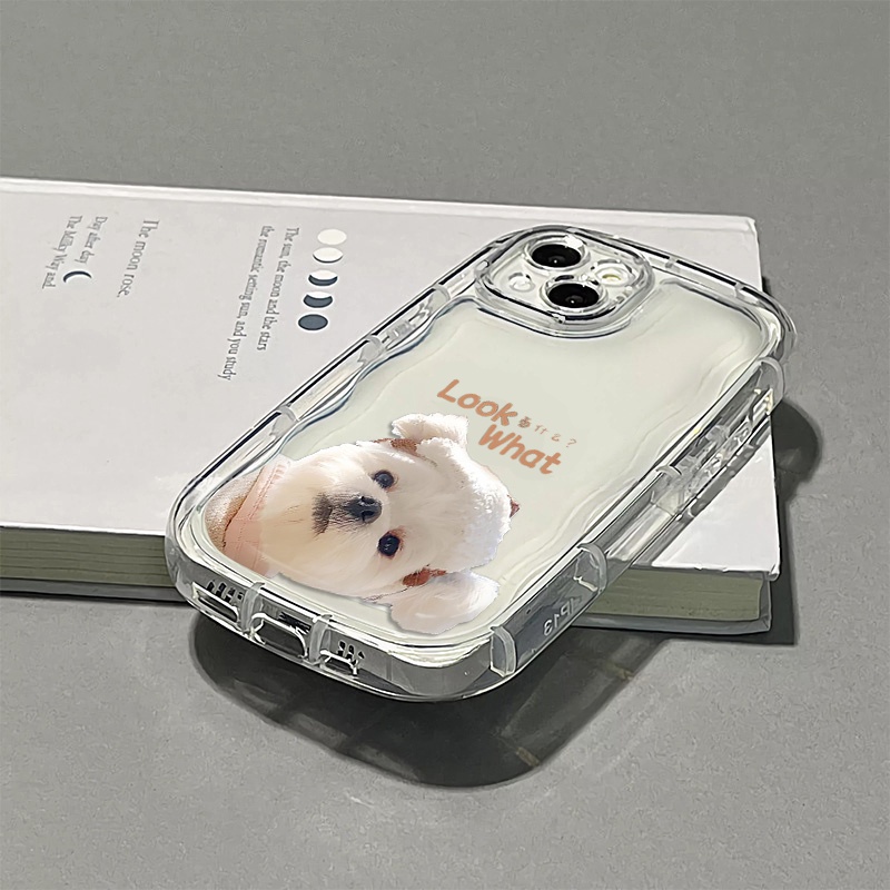 Ốp Điện Thoại Silicone Mềm Trong Suốt Chống Sốc In Hình Chú Chó Dễ Thương Cho IPhone 14 13 12 11 Pro Max XS X XR 8 + 7 Plus