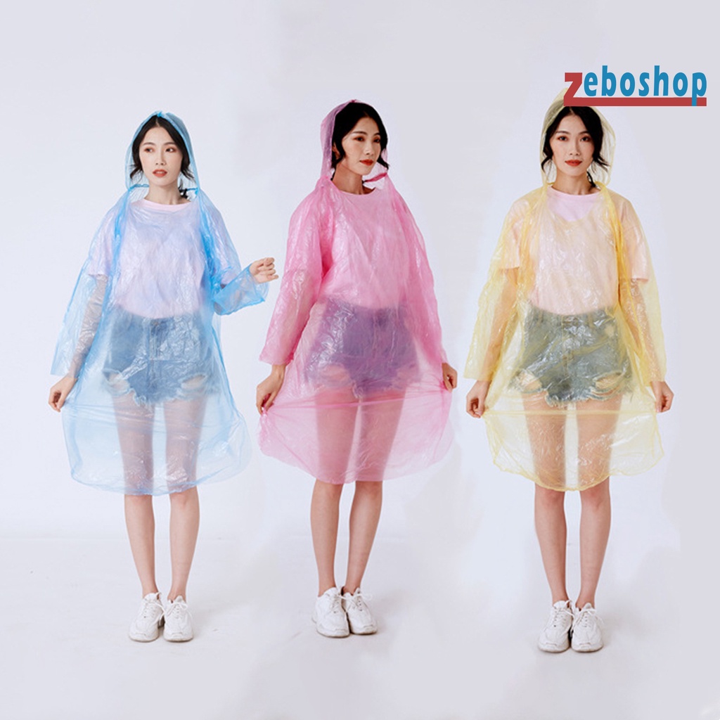 Áo Mưa Dùng Một Lần Siêu Nhẹ Chống Thấm Nước Có Lỗ Treo Tiện Dụng