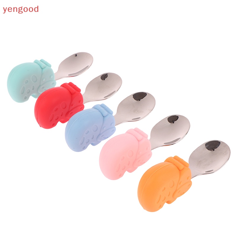 Bộ Muỗng Nĩa Bằng Thép Không Gỉ Hình Hà Mã Dễ Thương Cho Bé