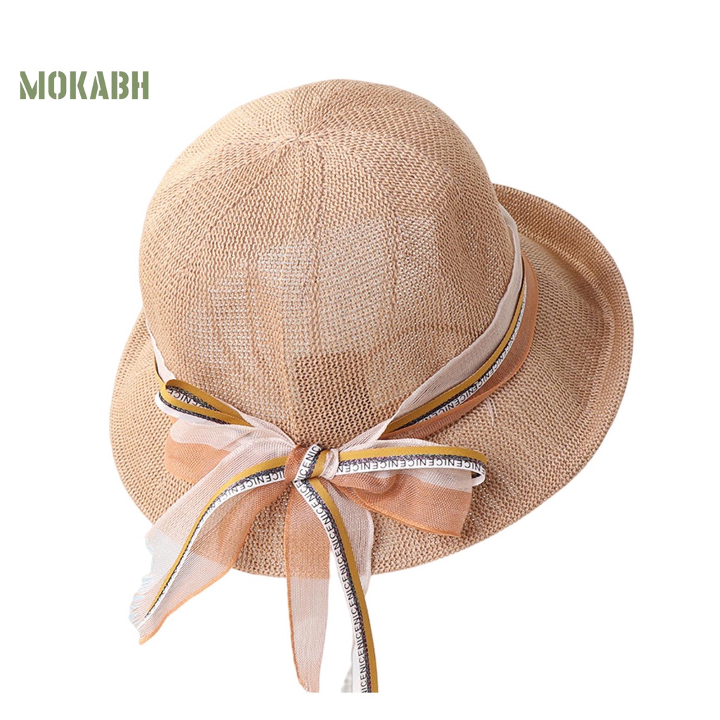Nón Tai Bèo Vành Tròn Thắt Nơ Ruy Băng Thời Trang Mùa Hè Cho Nữ