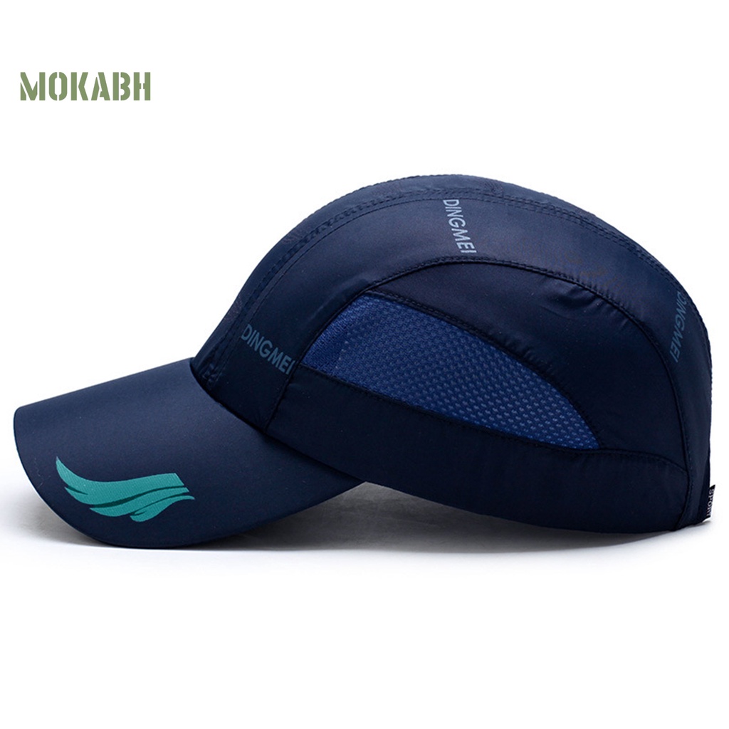 [Mok Abh] Mũ Lưỡi Trai Thể Thao Phối Lưới Chống Nắng Ghép Nối Dài Vành Hình Học Có Thể Điều Chỉnh Cho Nam Và Nữ