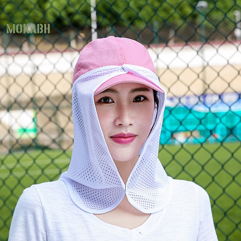 [Mok Abh] Khẩu Trang Chống Nắng Thoáng Khí Khô Nhanh Có Nút Cài Chống Tia UV Mỏng Co Giãn Bảo Vệ Đầu Khi Đạp Xe Ngoài