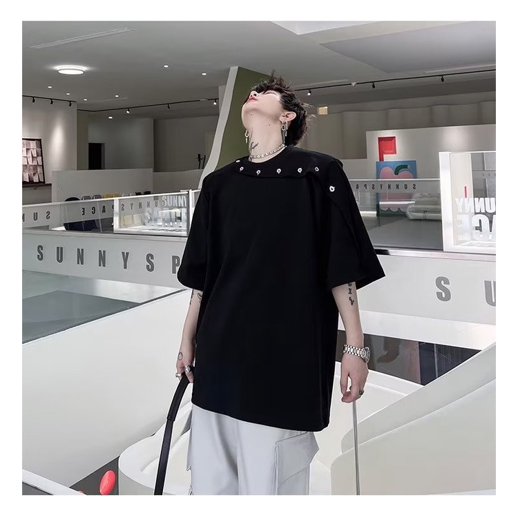 Áo Thun Tay Ngắn Phối Nút Thời Trang Mùa Hè Cao Cấp Cho Nam