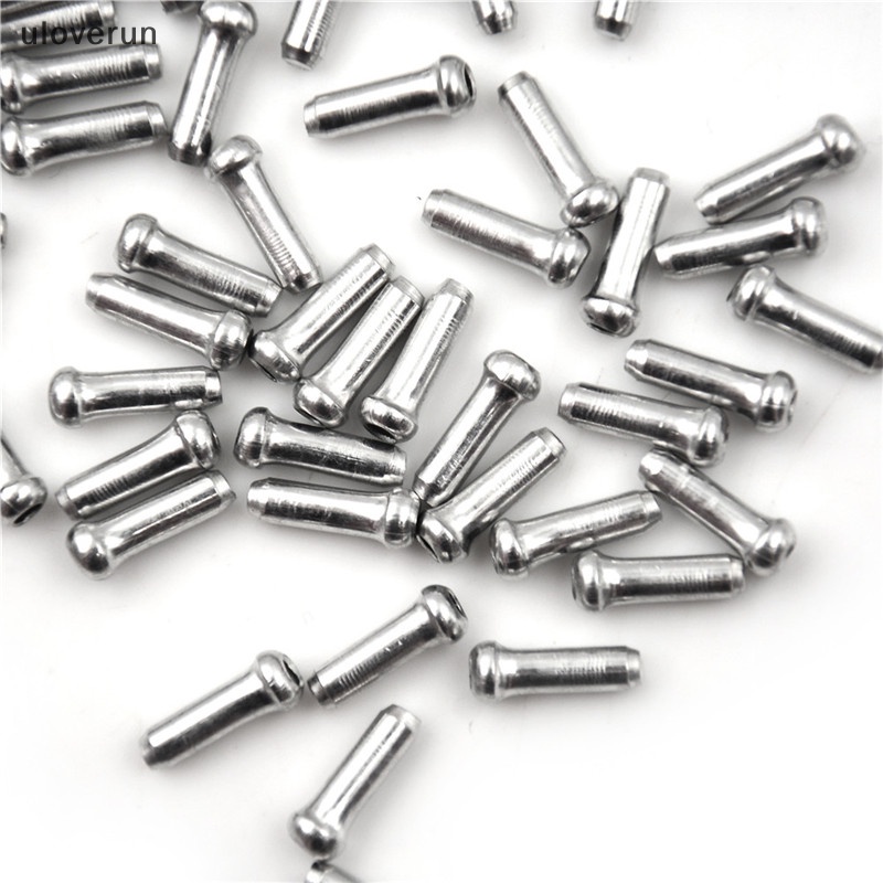 Set 100 Đầu Bọc Dây Phanh Xe Đạp Bằng Nhôm Màu Bạc