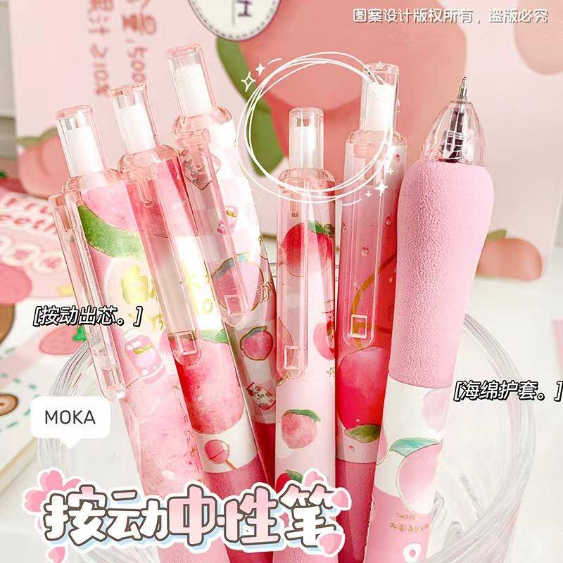 Bộ 6 Bút Bi Mực Đen Ngòi 0.5mm Hình Bánh Mì Mềm