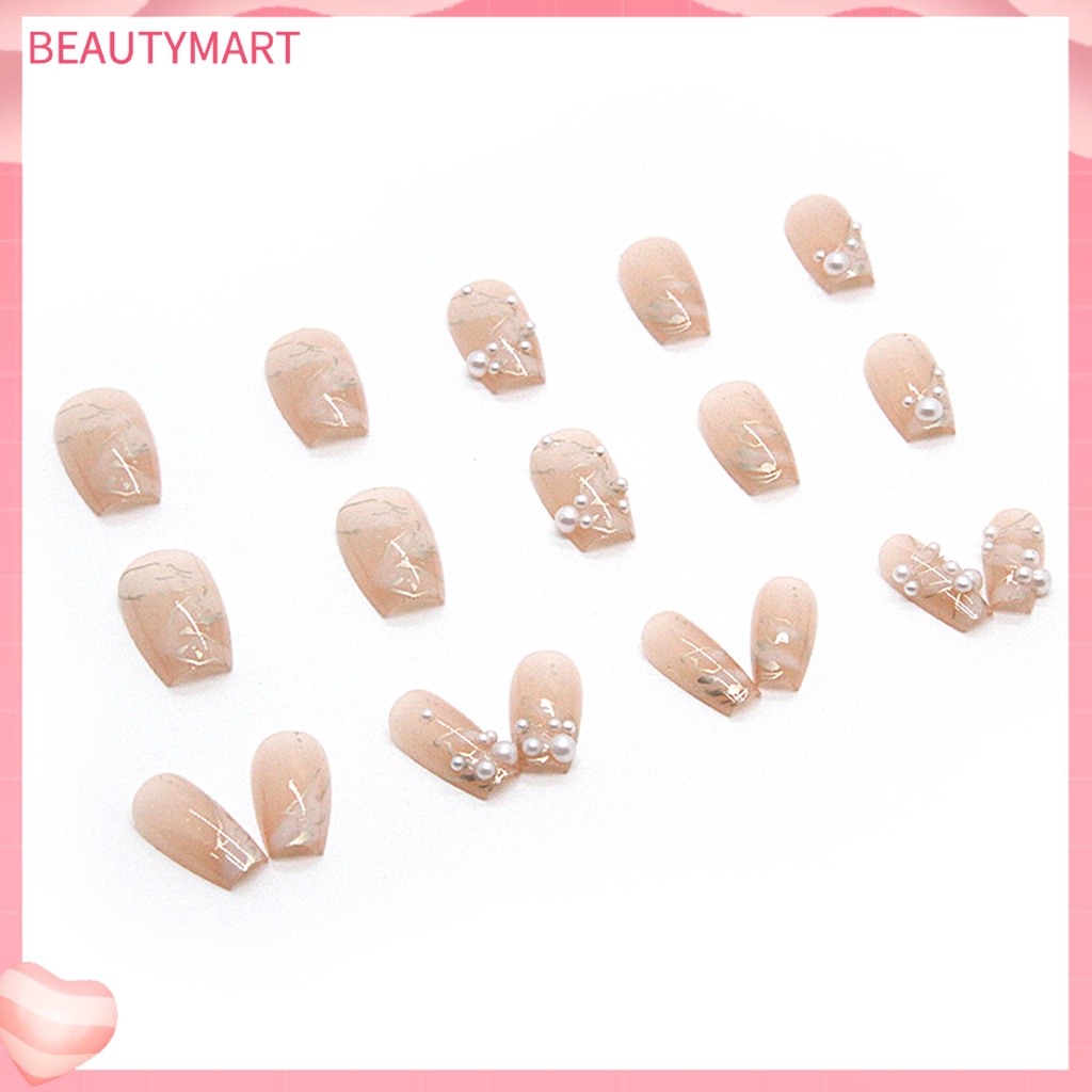 Bộ 24 Móng Tay Giả Trong Suốt Dạng Nhấn Độ Bóng Cao DIY