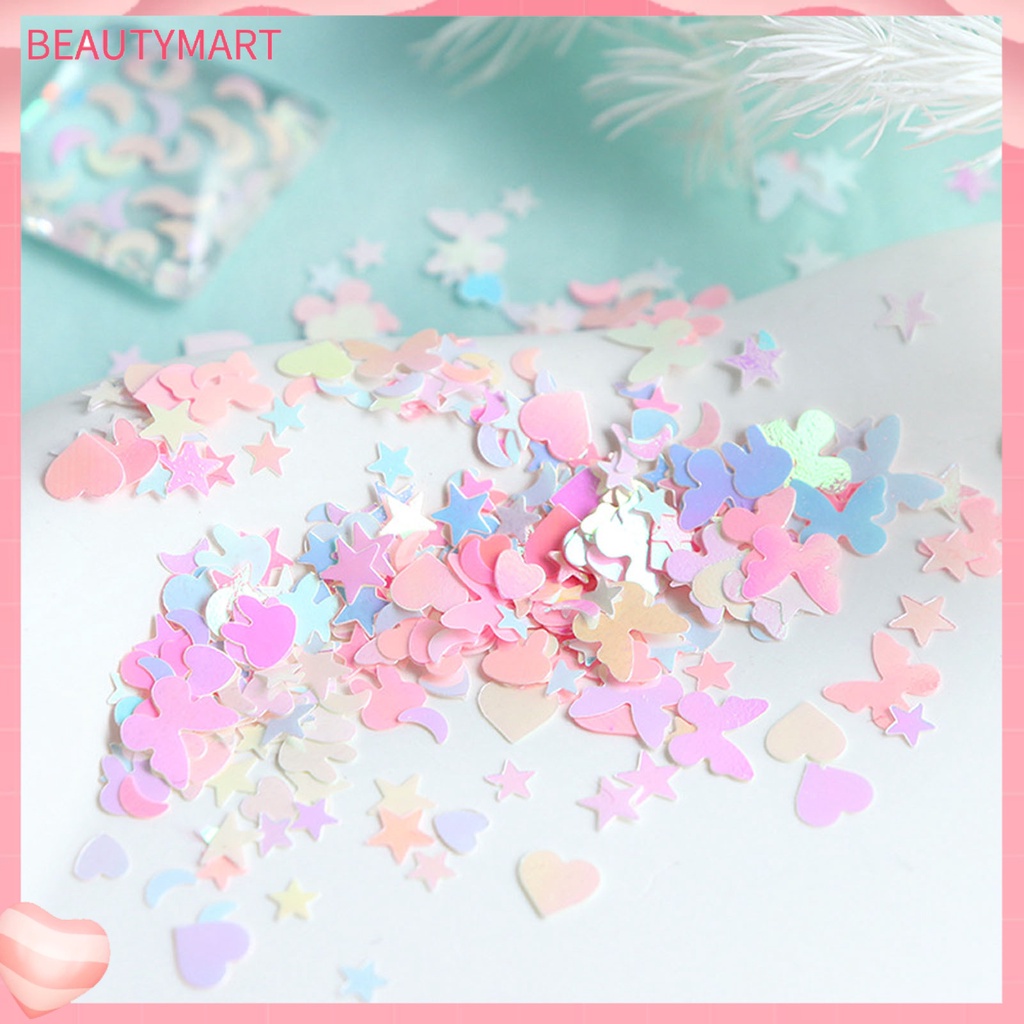 [beautymart] Hộp Kim Tuyến 12 Ngăn Hình Ngôi Sao / Trái Tim / Thỏ / Bướm / Lấp Lánh Trang Trí Móng Nghệ Thuật