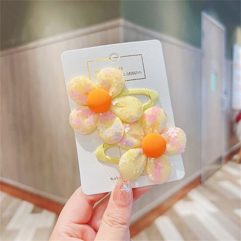 Set 2 Kẹp Tóc Hình Hoa Xinh Xắn Cho Bé Gái