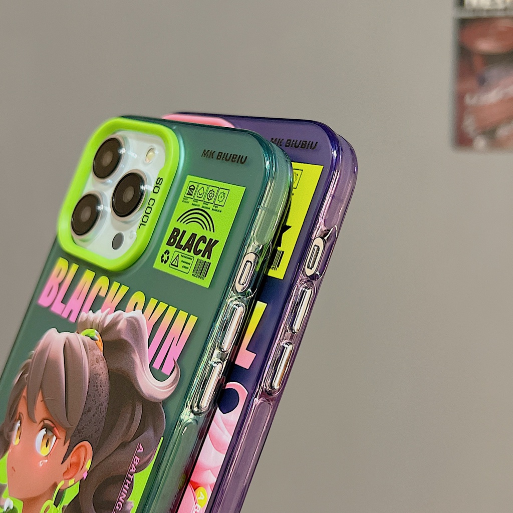 Ốp Điện Thoại TPU Mềm Họa Tiết Hoạt Hình Hai Mặt Cho iPhone 11 13 12 14 Pro Max