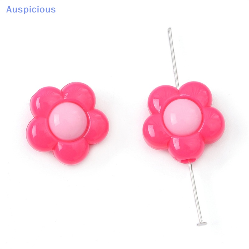 Set 20 / 40 Hạt Xỏ Lỗ Hình Hoa Nhiều Màu Sắc Bằng Acrylic Dùng Làm Đồ Trang Sức DIY