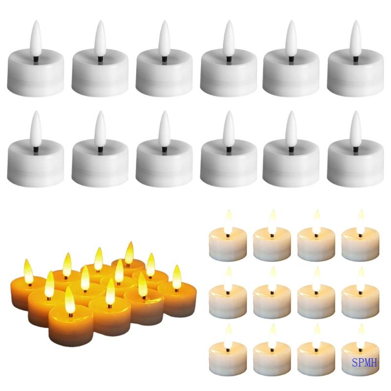 Bộ 12 Đèn LED Hình Nến Mini Trang Trí Giáng Sinh, Tiệc Cưới