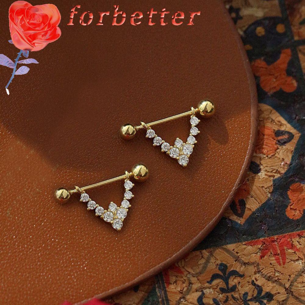 Khuyên Tai Hình Tam Giác Chữ U Phong Cách Hàn Quốc Cho Nữ|Khuyên Tai Hợp Kim Hình Xương Cá Tính