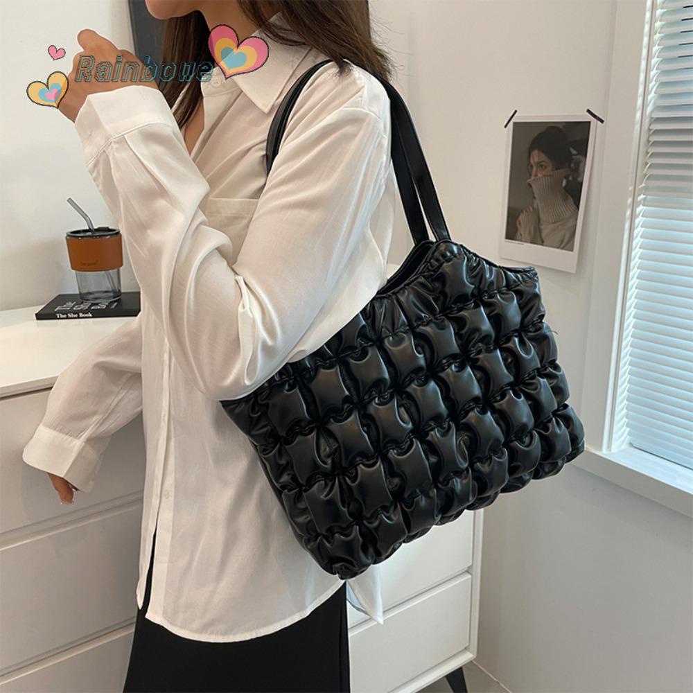 Túi Đeo Vai Cotton Màu Cầu Vồng Thời Trang Mùa Đông Cho Nữ