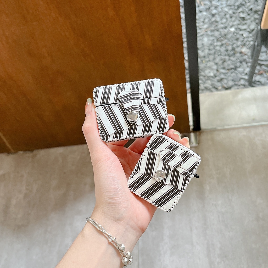 Vỏ Bảo Vệ Hộp Sạc Tai nghe không dây AirPods 1 / 2 gen3 Pro2 2022 Bằng TPU Mềm Họa Tiết Kẻ Sọc Nhiều Màu Thời Trang