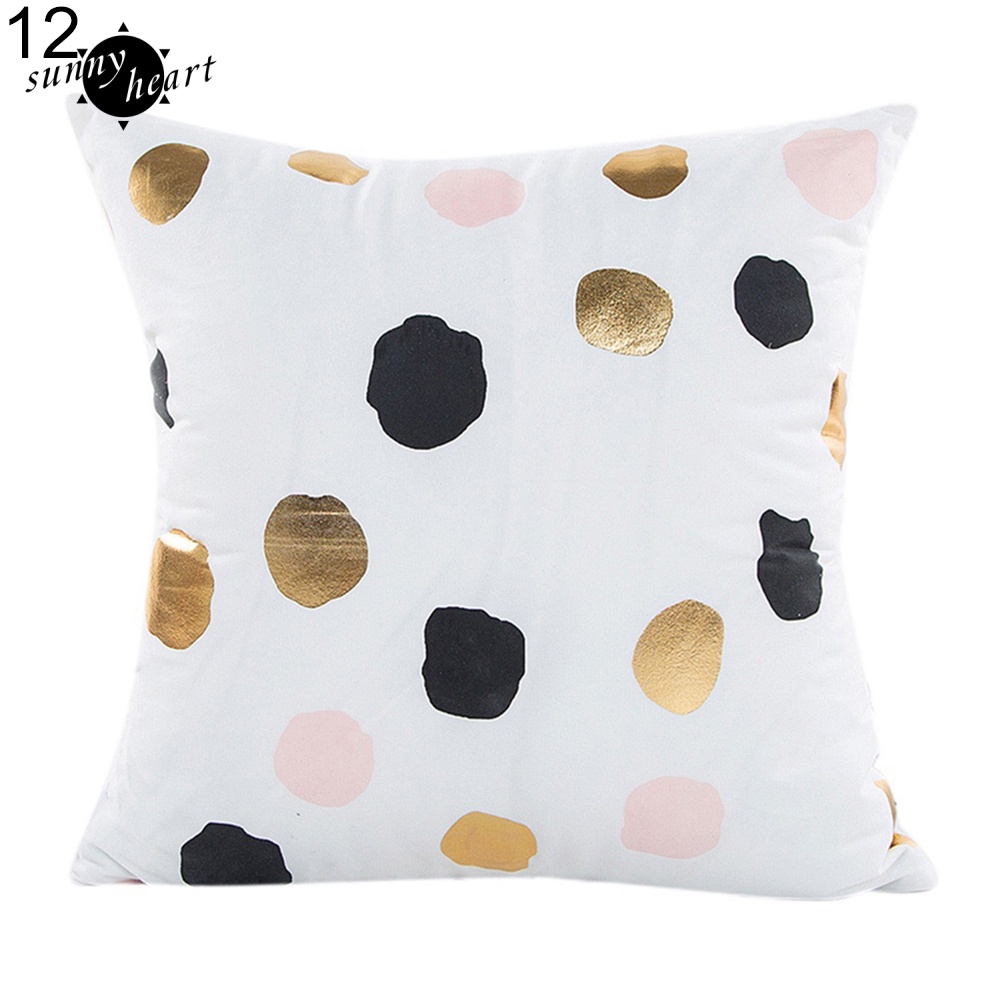 Vỏ Gối Vuông Họa Tiết Lá Vàng Trang Trí Nội Thất Ốp