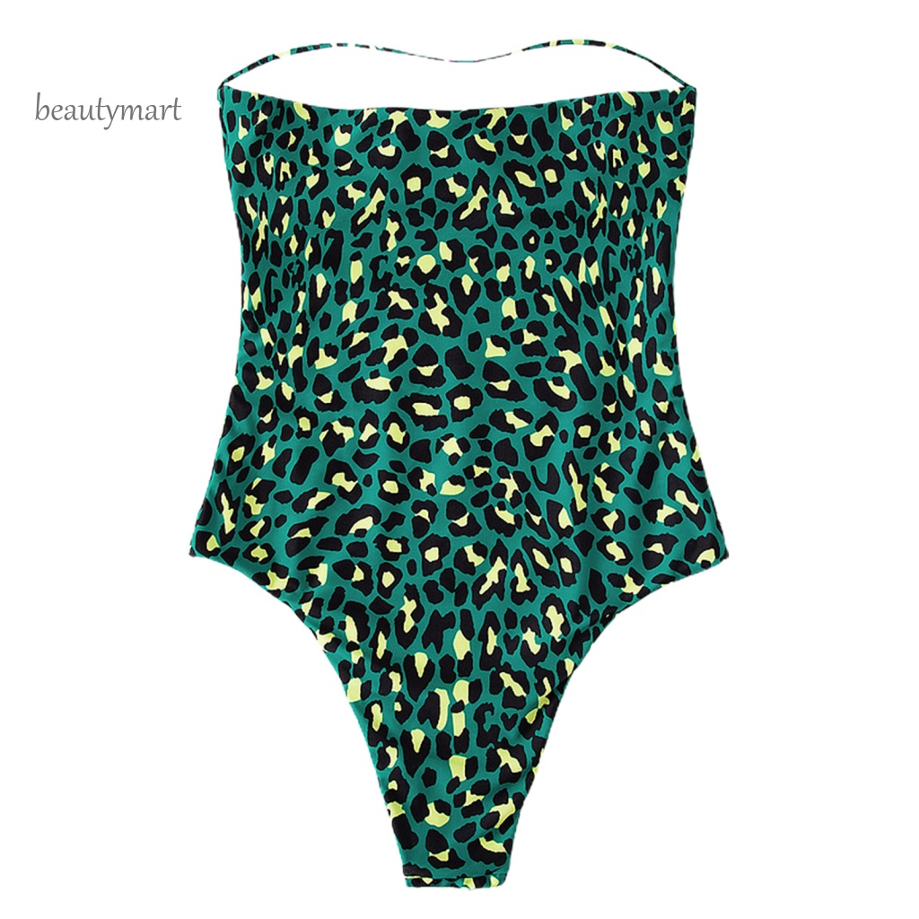 [beautymart] Bikini Không Dây Lưng Cao Họa Tiết Da Báo Cho Nữ