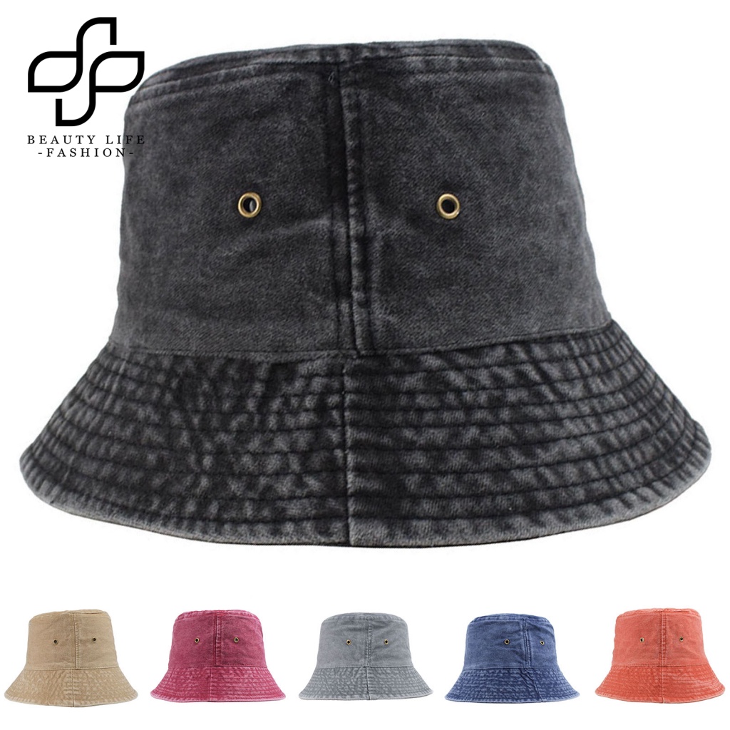 Nón Tai Bèo Vành Ngắn Chất Liệu Denim Chống Gió Thoáng Khí