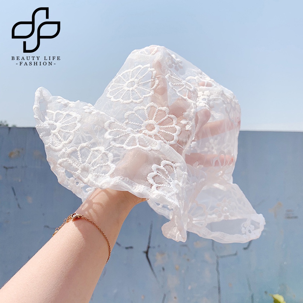 Mũ Chống Nắng / Tia UV Phối Ren Hoa Thoáng Khí Thời Trang Mùa Hè Cho Bé Gái