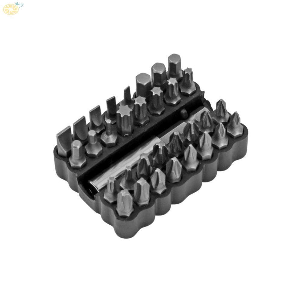 【VARSTR】Screwdriver Bits Black Chrome Vanadium Steel Hex Shank Slotted Cross Yellow