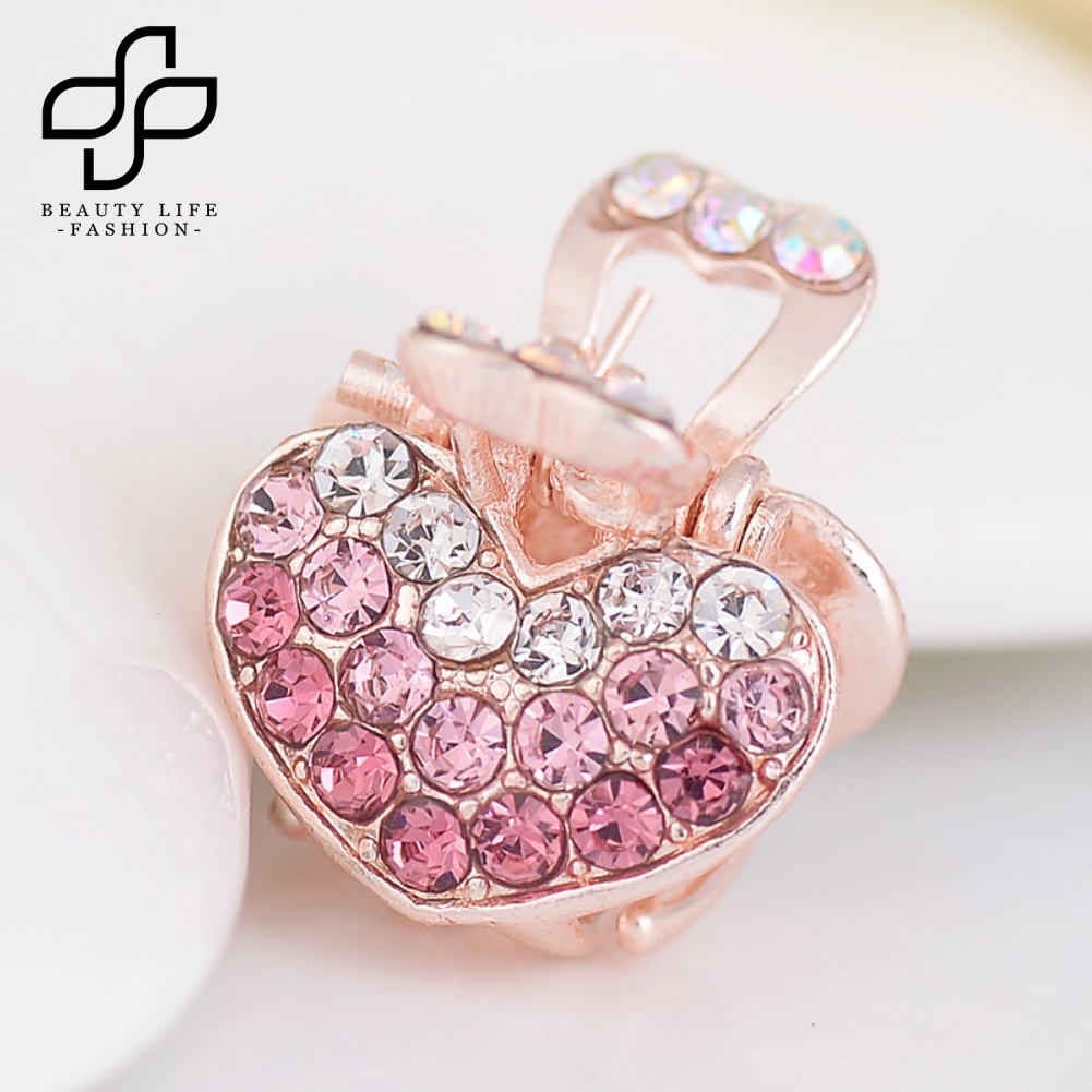 Kẹp Tóc Hình Trái Tim Đính Đá Mini Cho Nữ