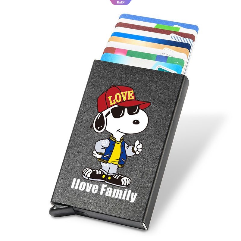 Ví Đựng Thẻ Ngân Hàng Tự Động Bật Lên Bằng Nhôm In Hoạt Hình Pikachu Doraemon Dễ Thương Tháo Gỡ Nhanh Cho Nữ [RAIN]